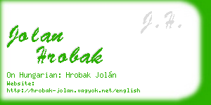 jolan hrobak business card